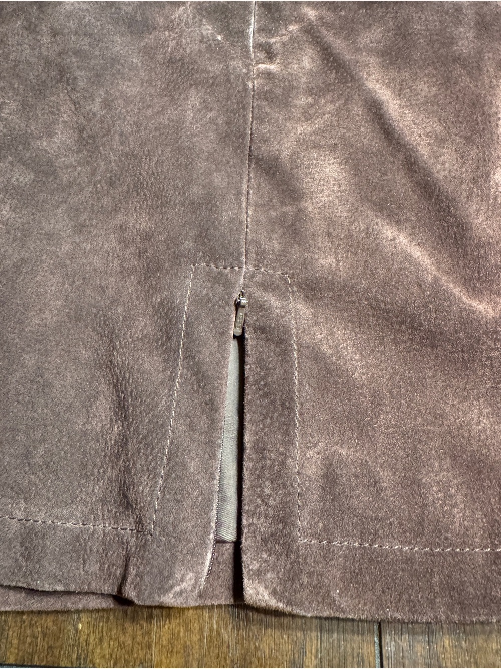 Vintage Y2K Wilsons Leather Maxima Brown Suede Lace Up Western Skirt Sz 12 Boho - Picture 7 of 15